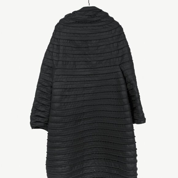 Sybilla Black Felt Pieced-Striped Coat - Picture 2 of 8